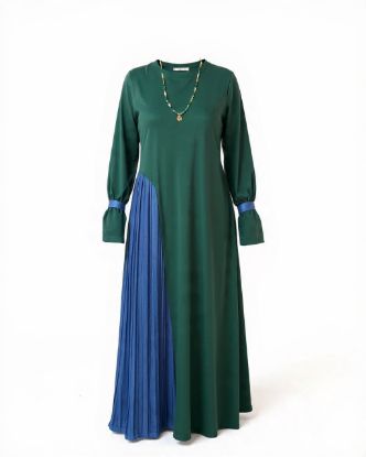 Picture of into the flow dark green dress