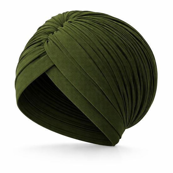 Picture of army green casual whisper drape turban