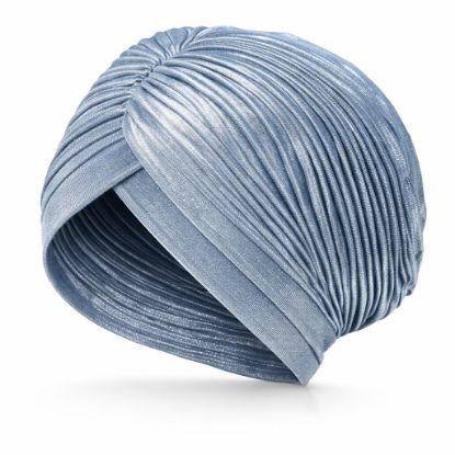 Picture of blue classic drape turban