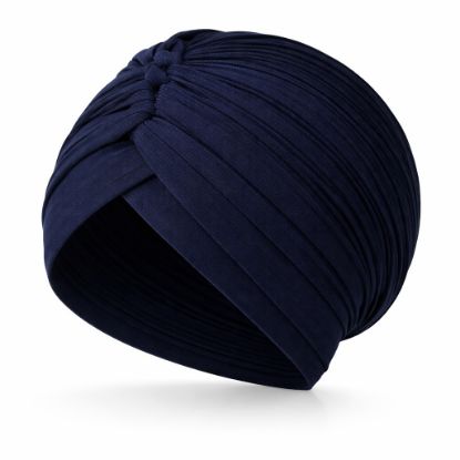 Picture of navy blue whisper drape turban