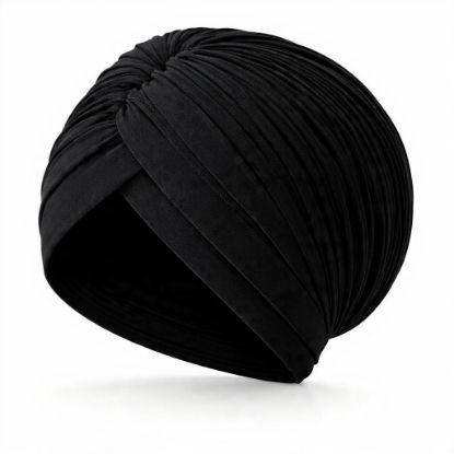 Picture of black classic drape turban
