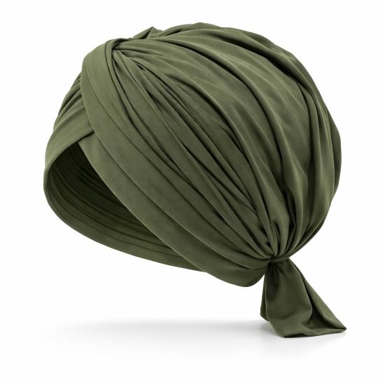 Picture of olive green summer twist turban