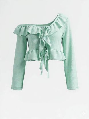 Picture of teal ruffled top