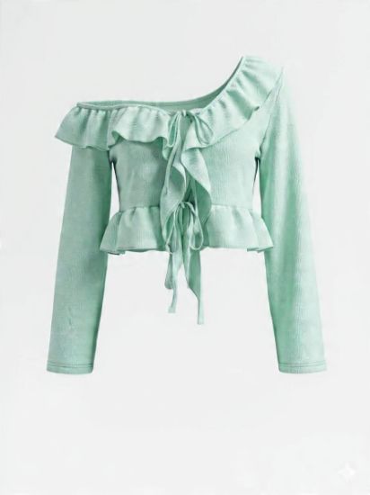 Picture of teal ruffled top