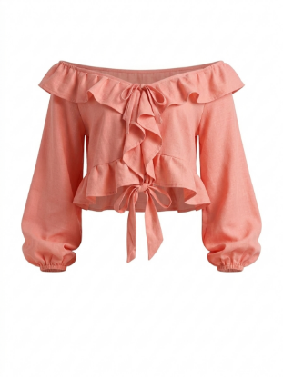 Picture of baby pink ruffled top