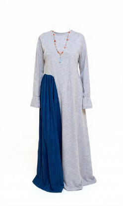 Picture of into the flow grey dress