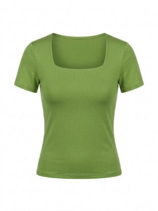 Picture of square neck basic top (kiwi color)