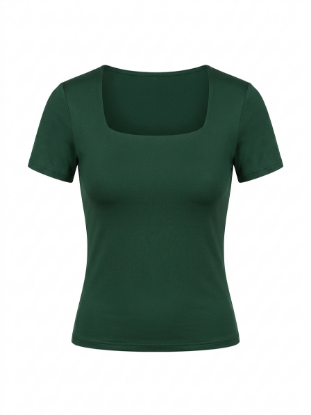 Picture of square neck basic top (green color)