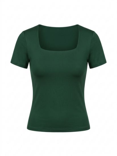 Picture of square neck basic top (green color)