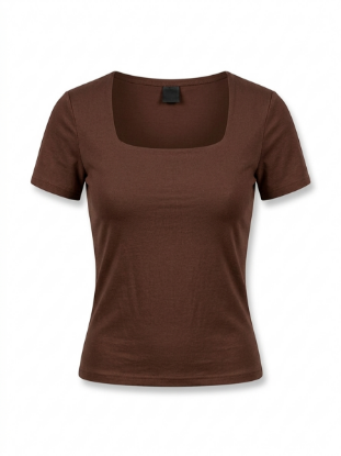 Picture of square neck basic top (brown color)