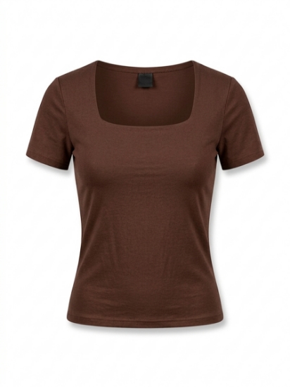 Picture of square neck basic top (brown color)