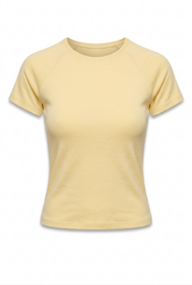 Picture of Round neck basic top (butter yellow color)