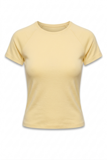 Picture of Round neck basic top (butter yellow color)