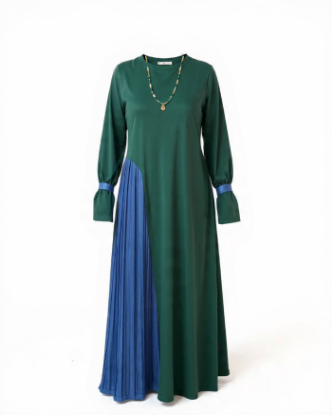 Picture of into the flow dark green dress
