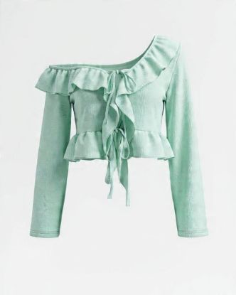 Picture of teal ruffled top