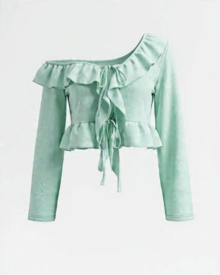 Picture of teal ruffled top
