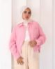 Picture of baby pink cropped crinkled shirt