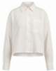 Picture of cream cropped crinkled shirt