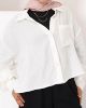 Picture of cream cropped crinkled shirt