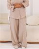 Picture of cafe thin stripped linen wear pants