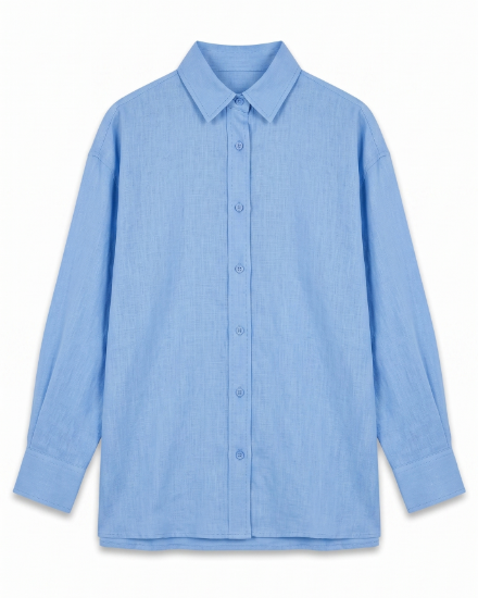 Picture of sky blue linen shirt