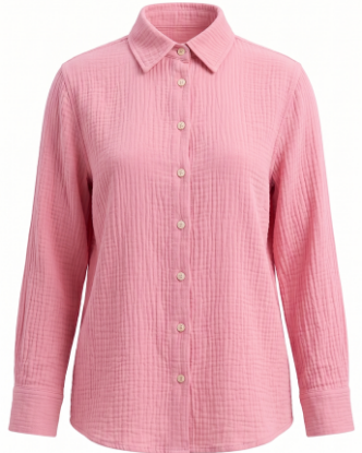 Picture of baby pink crinkled shirt