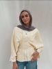 Picture of Pleated linen shirt in off-white